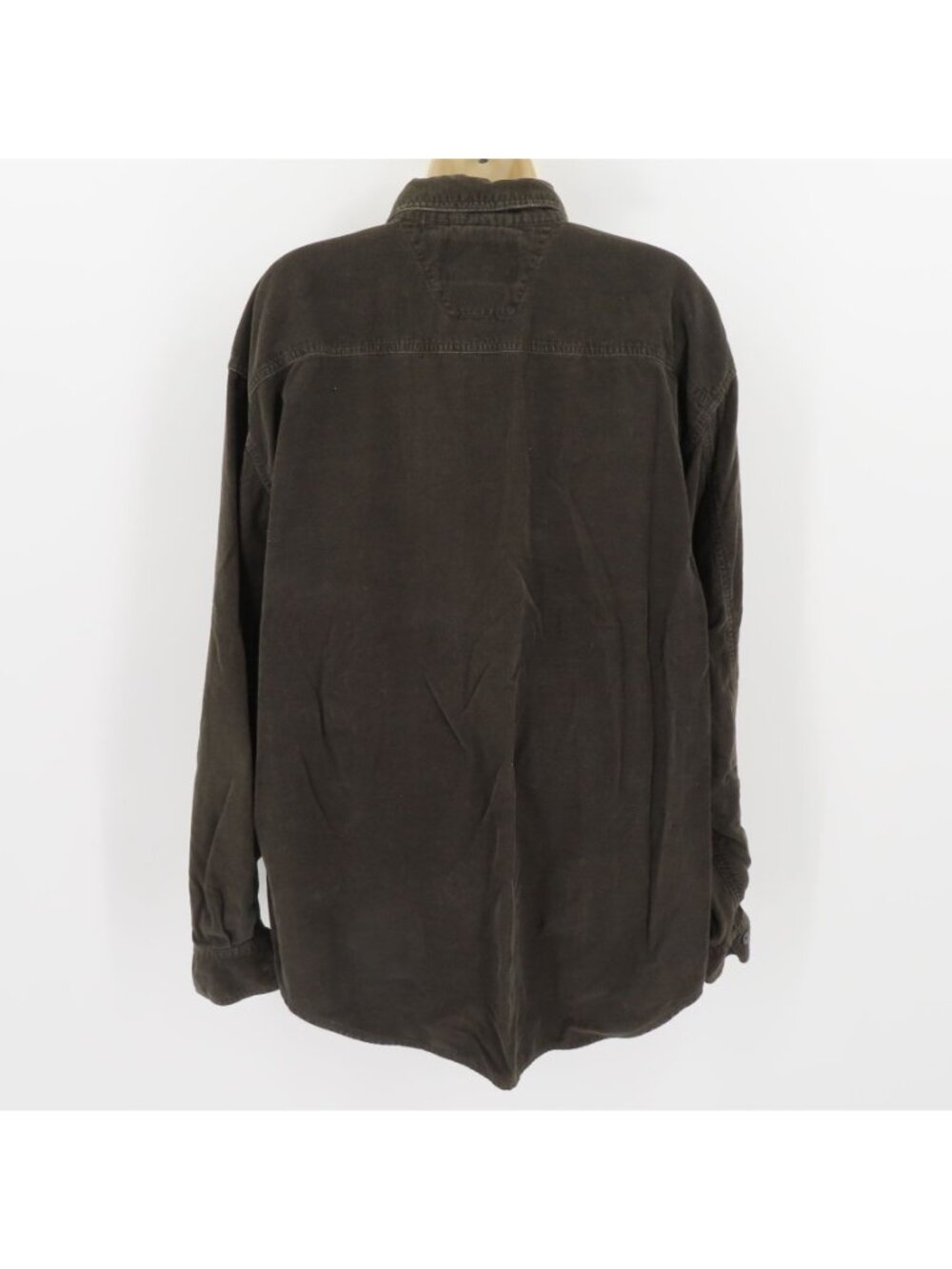 Harley Davidson Mens Large Dark Brown Corduroy Collared Button Front Shirt Top - Picture 5 of 10